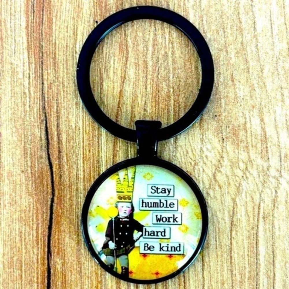 Stay Humble Black Keychain, Handmade, NWT